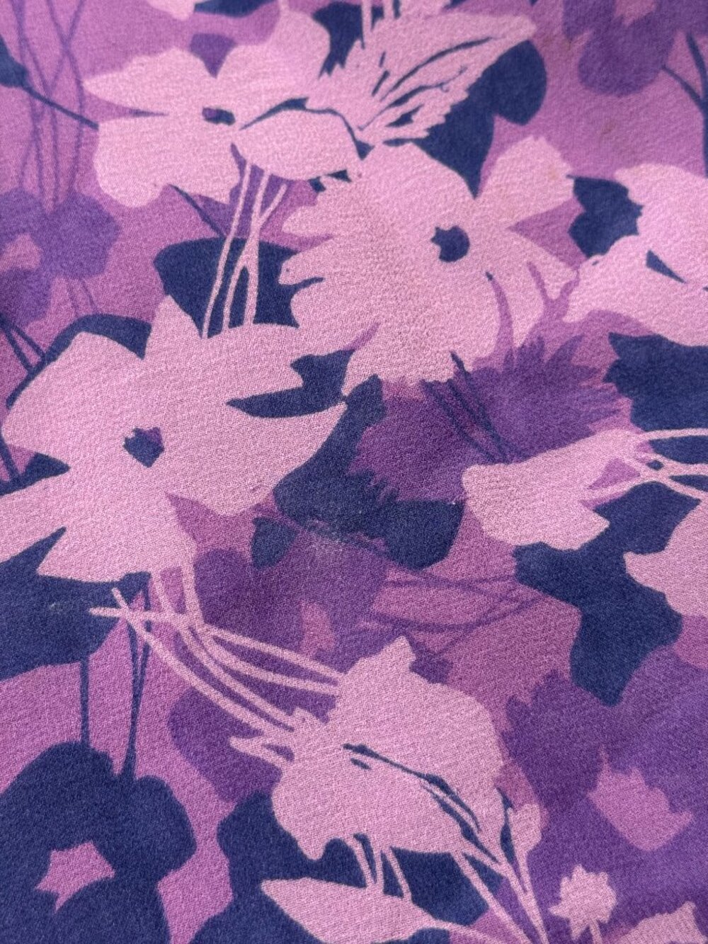 Vtg Y2K Purple Floral 100% Silk Co-ord Matching Set Top Skirt Cowl Neck Feminine - Picture 14 of 16